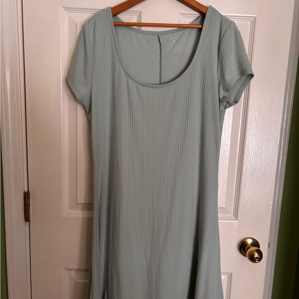 No Boundaries Ribbed Scoop Neck Dress in Sage